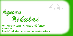 agnes mikulai business card